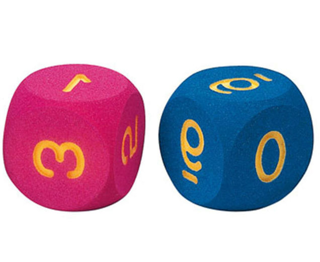 Kocka na hranie, s číslami - modrá